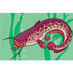 Colorful Illustrated Eel in Underwater Scene