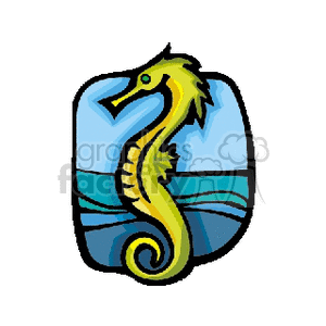 Colorful Cartoon Seahorse