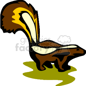   This is an image of a clipart skunk. It features the skunk