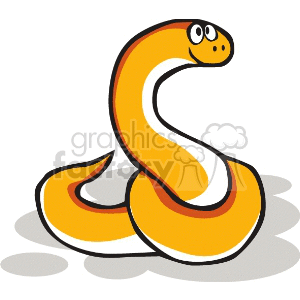 Cartoon Snake Illustration - Friendly Orange and Yellow Snake