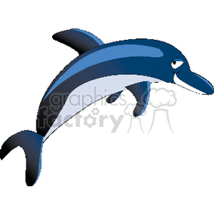 The image features a stylized illustration of a dolphin which is a marine mammal related to porpoises. It has shades of blue and appears to be designed with a simple, clean aesthetic, suitable for educational materials, children's books, or digital graphics.