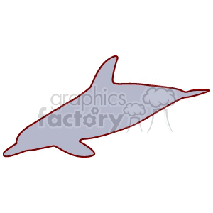 The clipart image displays a simplified illustration of a dolphin, which is a marine mammal belonging to the order Cetacea.