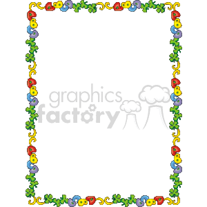   This is a decorative clipart image of a rectangular border with thematic elements suitable for educational purposes or related to learning and school. The border is adorned with colorful letters of the alphabet (A, B, C, D) and interspersed with clover or shamrock designs, likely representing shamrocks given their association with good luck and St. Patrick