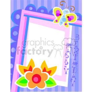 Butterfly and flower frame