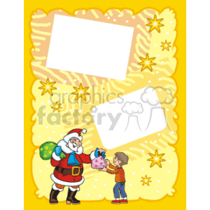 Festive Santa Claus and Child Holiday with Text Spaces