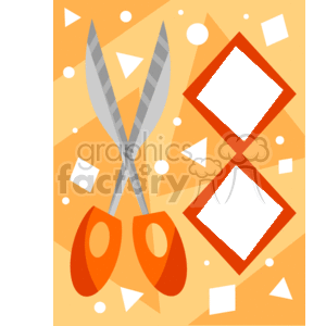 Orange scissors border