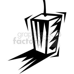 Black and white stylized clipart image of a skyscraper 