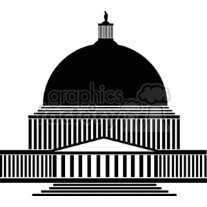 A black and white clipart image of a domed government building, reminiscent of the United States Capitol.