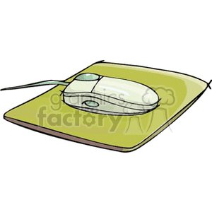 Clipart image of a computer mouse on a mouse pad.