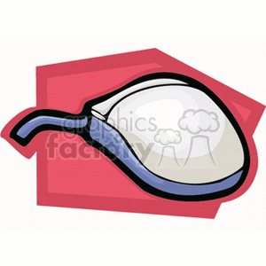 Clipart of a computer mouse with a blue cord on a red background.