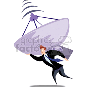 Businessman with Satellite Dish