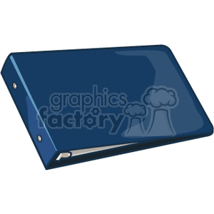 A digital illustration of a blue three-ring binder, commonly used for organizing documents.