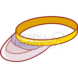 A clipart image of a yellow and white visor hat.
