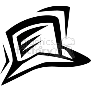 Abstract clipart of a stylized hat in black and white