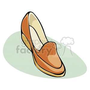 Illustration of a brown loafer shoe.