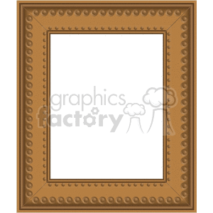 A decorative ornate brown wooden frame with a pattern of circles on the border.