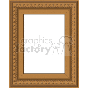 A decorative brown wooden picture frame with embossed textures and patterns.