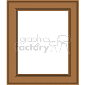 A simple brown wooden frame with a rectangular shape and a blank interior.