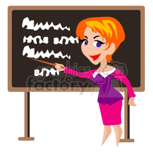 Female Teacher with Blackboard