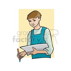 Student Focused on Homework