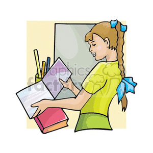 Classroom Learning with Girl and Books