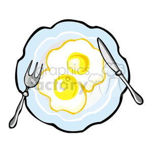 Sunny Side Up Eggs on Decorative Plate