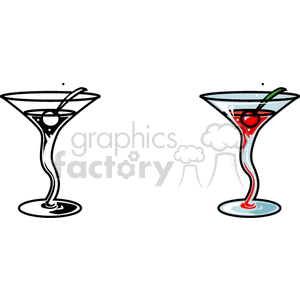 Martini Glass with Cherry Garnish