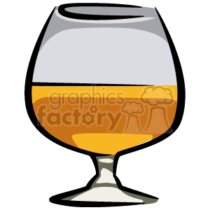 A clipart image of a brandy or cognac glass filled with an amber alcoholic beverage.