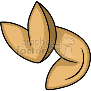 Clipart image of two fortune cookies in a stylized design.