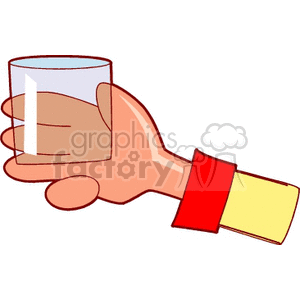 Cartoon Hand Holding a Glass