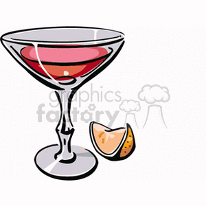 Cocktail Glass with Orange Slice