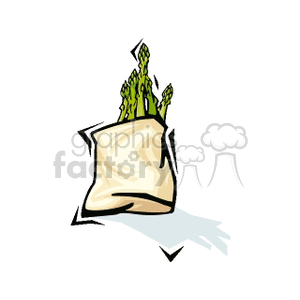 Fresh Asparagus in a Paper Bag