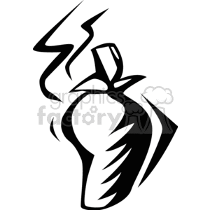 Clipart image of a stylized vegetable, likely a bell pepper, with flowing lines and abstract shapes.