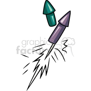 Clipart of two colorful fireworks launching into the sky, symbolizing celebration and festivity.