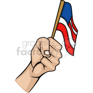 Hand Holding American Flag for Independence Day