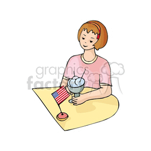 4th of July Celebration with Ice Cream and American Flag