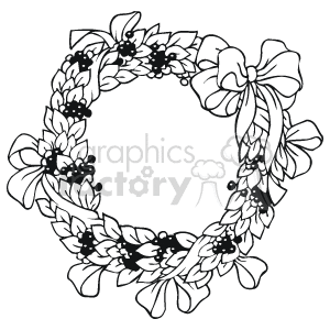 Black and White Holly Berry Wreath with a Bow