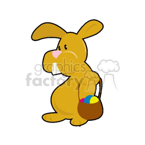 Cartoon Easter Bunny with Egg Basket