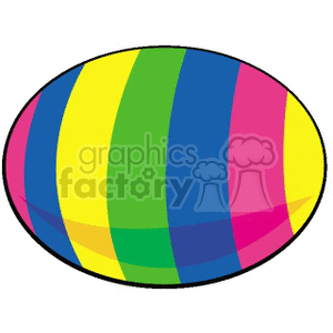   Multi Colored Striped Easter Egg 