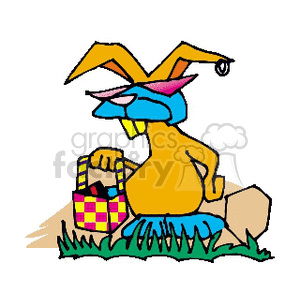 Easter Bunny with Basket of Eggs