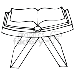 The clipart image features an open book on a stand, which could imply a religious or significant text often associated with the holiday of Easter. 