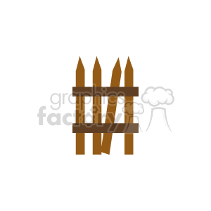 A simple brown wooden picket fence 
