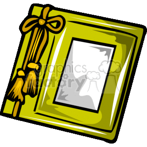 Green Picture Frame with Yellow Bow for Kwanzaa Celebrations