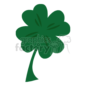   The clipart image depicts a four-leaf clover, which is a symbol often associated with luck and St. Patrick