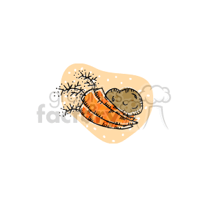 The clipart image includes illustrated carrots and a potato on a light background, suggesting a theme related to Thanksgiving or harvest time.