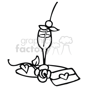   The clipart image shows a stylized representation of a romantic setting, typical for Valentine