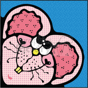   This clipart image features a stylized representation of a pink country-style mouse with a patchwork design. The mouse appears to be part of a Valentine