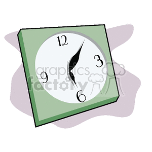 Green Square Wall Clock