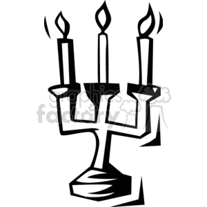 Candelabra with Three Lit Candles