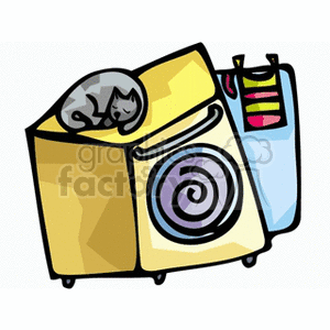 Sleeping Cat on Washing Machine